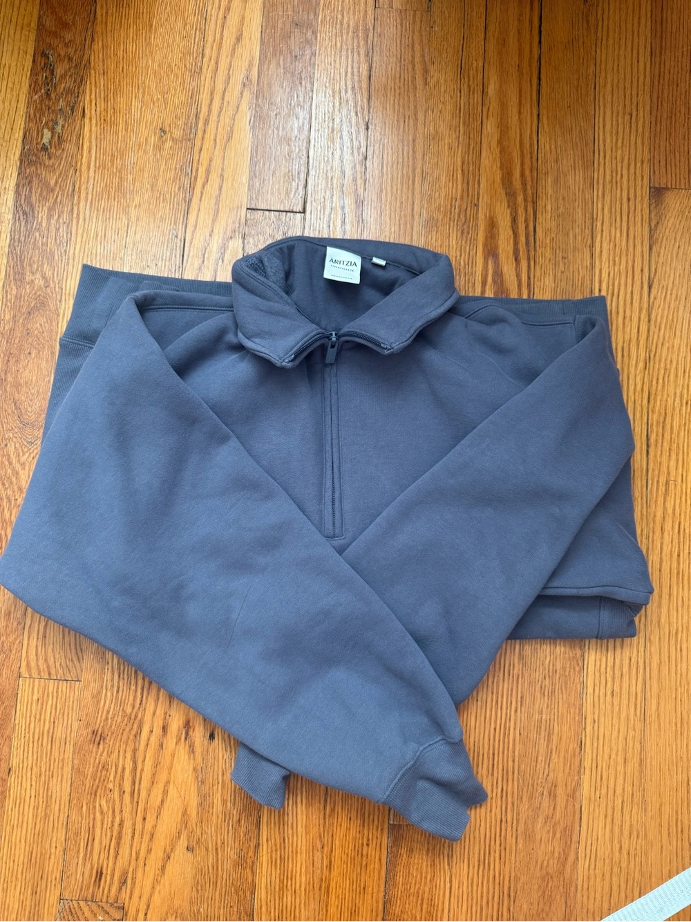 Aritzia Brand New Boyfriend Fit Quarter Zip - Slate Blue
